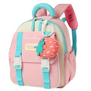 G&eacute;n&eacute;rique Sac a Dos Enfant Personnalis&eacute; Prenom, Petit Cartable Enfant Maternelle Filles & Gar&ccedil;ons, Bebe Sac d'&eacute;cole Personnalisable Enfant pour Primaire Ecole Voyage (Rose) (Thalopolis, neuf)
