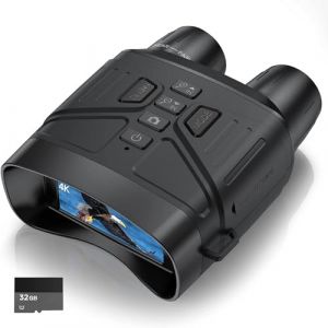 Jumelle Vision Nocturne, Relassy 4K UHD Lunette Vision Nocturne Infrarouge 4000mAh Rechargeable, Portée 300M Jumelle Nocturne Zoom Numérique 5X avec 32Go pour le Chasse de Jour et de Nuit le Camping (GanpleEU, neuf)