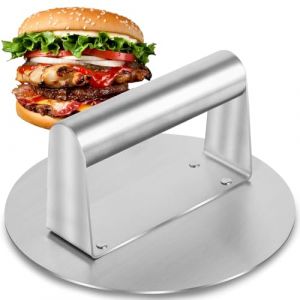 Bafumiu Presse Burger en Acier Inoxydable, Presse Steak Haché Smash Burger Rond de 16 cm (6 Pouces), Presse Hamburger Professionnelle pour Grill, Accessoire Facile à Nettoyer. (Beike Store, neuf)