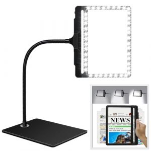 NZQXJXZ 5X Loupe de Lecture avec lumière et Support, 2 en 1 Lampe loupe de Bureau 42 LED à luminosité réglable, Grande loupe de Page détachable avec col de Cygne Flexible pour la Couture, l'artisanat (lucki store, neuf)