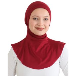 Prien Hijab De Sport Pour Femme, Foulard La Priere Islamique, Turban Flexible Fille, V&ecirc;tements Musulmane, Bonnet &Agrave; Col en Viscose, Echarpe Voile (Bordeaux) (Prien Online (FR), neuf)