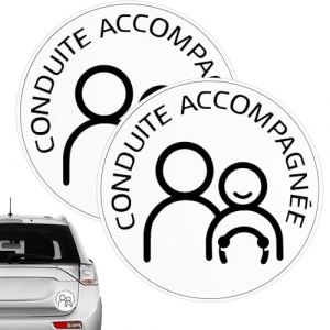 Conduite Accompagnée Magnetique,2 pcs Conduite Accompagnée,Conduite Supervisée Magnetique,Macaron Conduite Accompagnée,Disque Conduite Accompagnée,Peut Être Adsorbé sur Le Véhicule (DanLanYi, neuf)