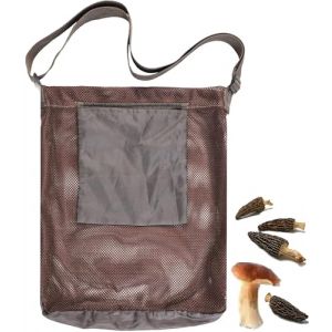WADY Sac de Chasse aux Champignons,Sac de R&eacute;colte de Fruits, Panier &agrave; Champignons, Sac de Nourriture en Mesh, Sac de R&eacute;colte avec Sac en Maille de Grande Capacit&eacute; Bandouli&egrave;re R&eacute;glable, Marron (Baohai LTD, neuf)