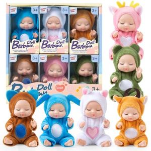 Mini Baby Dolls, 6pcs 4, 3 pouces minuscules poupées bébé, poupée réaliste posable avec des vêtements d'animaux, mignon petit pour les tout-petits filles enfants 3+, cadeaux d'anniversaire, mini-poupé (HuiHaos, neuf)