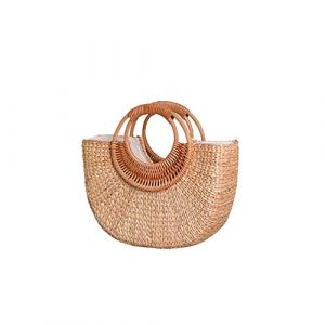 Surakey Sacs à Main en Osier pour Femme, Carré Sac en Rotin, Cabas de Plage en Paille Tissée, Sac à Main en Rotin Vintage Élégant, Sac de Plage Extérieure D'été, Panier de Rangement Tressé (Surakey, neuf)