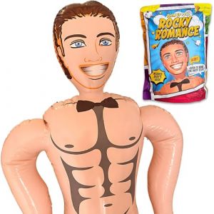 Poupée Gonflable Homme avec Écharpe Future Mariée - EVJF Enterrement de Vie de Jeune Fille - EVG Homme Accessoires Enterrement de Vie de Garcon - Taille réelle 150 cm - Rocky Romance (KJN Kingdom, neuf)