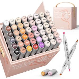 Arrtx OROS Lot de 48 marqueurs &agrave; alcool couleur peau peau avec pointe biseaut&eacute;e pour peinture, coloriage, dessin, croquis, illustrations, marqueurs &agrave; base d'alcool, stylos d'artiste et cadeaux (SynGang, neuf)