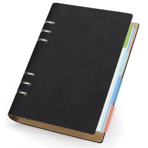 Yarotm Classeur A5 6 Anneaux - Agenda Cuir PU Noir - 100gsm Papier 300 Pages/150 Feuilles Petits Carreaux 5mm Cahier Rechargeable - Bloc Notes A5 14x21cm - Carnet pour Travail de Organisateur, Cadeau (Droking, neuf)