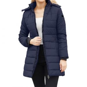 G&eacute;n&eacute;rique Manteau d'hiver Femme Mi Longue Doudoune Femme avec Capuche Amovible Parka Veste en Coton &Eacute;l&eacute;gante Et D&eacute;contract&eacute;e Manteau en Duvet Chaud Veste Matelass&eacute;e Mi-Longue Ajust&eacute;e pour Femmes (lay-aians, neuf)