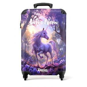 NoBoringSuitcases.com Valise Enfant, Valise Cabine, Valise Enfant Fille, Bagages Enfant, Valise Enfant Roulette, Valise pour Enfant, Valise Fille, Valise Personnalisable 55x35x25cm (Papillon - Rose) (NoBoringSuitcases, neuf)