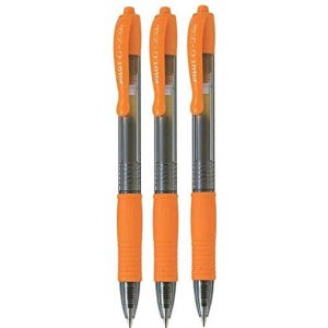 Pilot G2 07 Orange encre gel stylo roller r&eacute;tractable Pointe 0,7 mm pointe fine 1 mm Largeur de la ligne : rechargeable BL-G2&ndash;7 (Lot de 3) (DLM Direct FR, neuf)