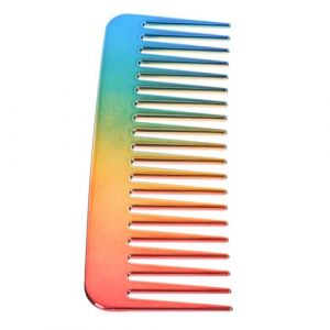 Baluue 1pièce Peigne à Dents Larges Anti-statique Peigne De Coiffure Pour Création De Coiffures Défrisage Et Démêlage Pour Types De Cheveux Couleur Dégradée (Fortune Luck, neuf)