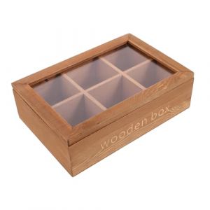 VINTORKY Boîte à Bijoux Bois Rétro Carrée Avec Compartiments Organisateur De Rangement Pour Accessoires Bagues Et Boucles Oreilles Design Élégant Et Résistant à Humidité (Wesidun, neuf)