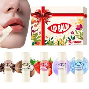 Lot de 5 baumes à lèvres - Crème repulpante et durable - Pour une beauté brillante - Soin de la peau et protection de jour comme de nuit - Pour les voyages et l'hiver (HongGuoShangMao, neuf)