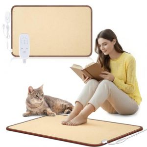 Chauffe-pieds Grand Tapis Chauffant &Eacute;lectrique pour Sol 10 Niveaux de Temp&eacute;rature Minuterie avec Arr&ecirc;t Automatique &Eacute;conome en &Eacute;nergie &Eacute;tanche pour Bureau Maison Salle d'&Eacute;tude et de Jeux 47x67CM NM (NujorWarm, neuf)