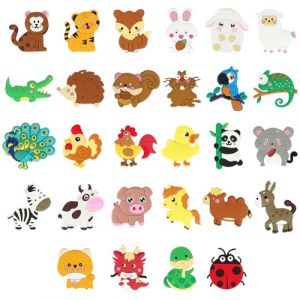 Lot de 28 aimants &eacute;ducatifs pour r&eacute;frig&eacute;rateur - Animaux riches - Vari&eacute;t&eacute; - Aimants de r&eacute;frig&eacute;rateur pour enfants - Aimants animaux pour l'&eacute;ducation pr&eacute;coce et la d&eacute;coration des enfants (jvbtsry, neuf)
