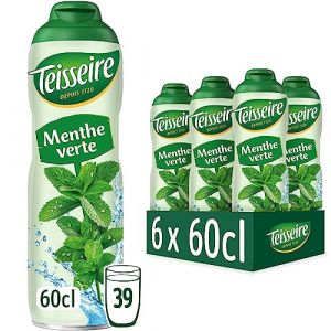 Teisseire Sirop de Menthe Verte pour Boisson Rafraîchissante, Cocktails, Bidon Recyclable 6x60cl (B.L.K, neuf)