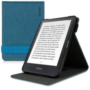 kwmobile Étui pour liseuse électronique Compatible avec Kobo Clara HD - Étui Housse Rabat liseuse Simili Cuir pétrole (SX-Commerce, neuf)