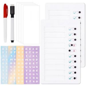 Tableau Memo Checklist Tableau des Tâches 2 Pièces To Do List Memo Plastic Board avec Papiers Effaçables à Sec pour Enfants Adultes Rappel de Planification D'apprentissage (MDHONG, neuf)
