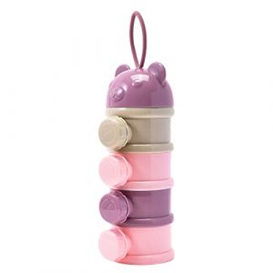 Rehmanniae Boîtes Dose Lait, Doseur Biberon Bébé, Doseur Bébé 4 Compartiments Distributeur Bébé, Distributeur Lait en Poudre pour Bébé, Doseur Lait Bébé Portable pour Voyage Et aison (Rainbow185, neuf)