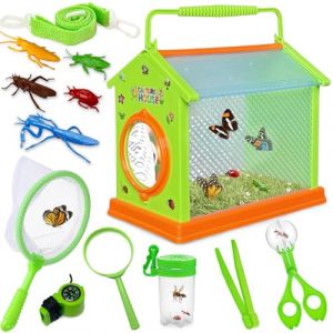 Kulveanju Kit Exploration Enfant Jeux Exterieur - 12 Pièces Kit Observation Insectes avec Boite à Insectes, 5 Jeu Insecte, Loupe, Kit Explorateur Enfant Cadeau pour Garçon et Fille 3 4 5 6 Ans (Kulveanju, neuf)