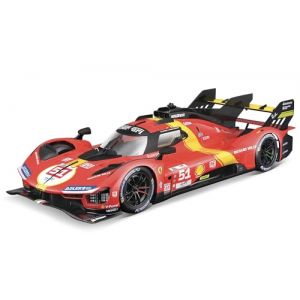 Bburago - Maquette Ferrari 499P LMH - Kit de Montage Voiture à l'échelle 1:24, réplique détaillée de la gagnante des 24 Heures du Mans 2023, Licence Officielle Ferrari, âge recommandé 14+ Ans (Miller Rock, neuf)