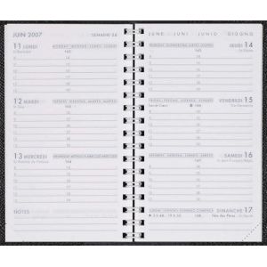 AGENDA MODERNE - 1 Recharge d'Agenda HEBDOPLAN de Septembre 2025 à Décembre 2026 - INT 2201 SAD - Format 9 x 15 cm (Papeterie Libellus, neuf)