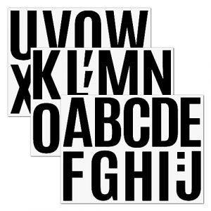 GETRICH Lettre Autocollantes Noir, 15 Feuilles Lettres Adhesives Imperm&eacute;ables, Autocollants Alphabet en Vinyle Imperm&eacute;able pour Bo&icirc;te Aux Lettres, Panneaux, Voitures, Num&eacute;ro D'adresse, Portes (TENG-store, neuf)