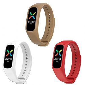 SMYAOSI 3 Pièces Bracelet pour Oppo Band/Oneplus Band, TPU De Remplacement Bande, Sport Accessoire Réglable Bracelet pour Oppo Band/Oneplus Band Smartband (Rouge+Brun+Blanc) (songmyi, neuf)