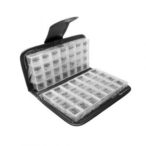 Pilulier pour 14 jours, 4 compartiments, matin, midi, soir, grande bo&icirc;te &agrave; m&eacute;dicaments, hebdomadaire, portable, multicolore, avec design simple ouvert (transparent) (ConFident, neuf)