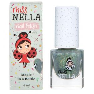 Miss Nella NEW Magic collection BIBBIDI BOBBIDI BOO- Vernis à ongles argent bleu spécial avec des paillettes pour enfants, formule Peel-off, à base d'eau et sans odeur (OMG Marketing Ltd, neuf)