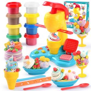 PLAY Pate A Modeler Crème Glacée pour Enfants – Accessoire Pate A Modeler Kit Pate A Modeler Enfant 3 Ans, Pâte À Modeler avec 8 Pots, Plasticine Jouet Enfant (LANPA EU, neuf)
