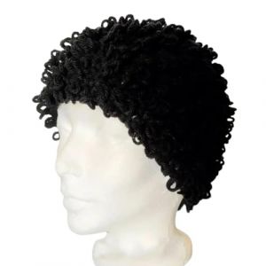 XAGMODSHN Chapeau amusant en tricot pour femme - Chapeau de grand-m&egrave;re - Crochet &agrave; la main - Cosplay - Chapeau amusant - Pull noir (XCengzy, neuf)