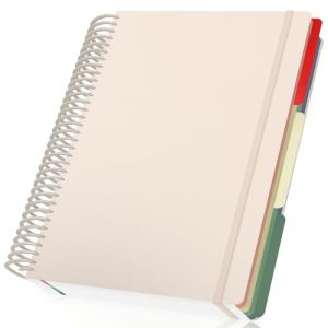 Yarotm Carnet A4 Carreaux - Cahier de Note Spirale Carreaux 5mm - 90g/ m² Papier Bloc Note Reliure à Spirale Souple - 23.5x29.8cm Journal Notebook A4 Carnet de Notes D'écriture Voyage, Beige (Droking, neuf)