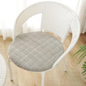 Galette de Chaise Rond 30/35/40/45/50cm, Coussin de Chaise Velours, Lavable de Coussin Chaise, Coussin Exterieur, Coussin Chaise Epais Tatami, pour Intérieur Extérieur Jardin(Light Gray,Diameter: 40CM (Maedei Daner, neuf)