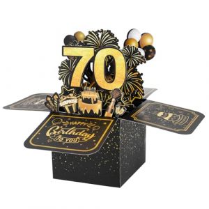 Carte de 70 ans Anniversaire Pop up 3D Carte de Voeux Joyeux Anniversaire Carte Cadeau pour Anniversaire (A Mi A Mi Hong, neuf)