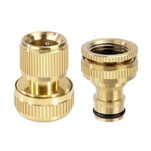 Elegrip 2 Pi&egrave;ces Raccord Rapide de Tuyau d'arrosage en Laiton de 1/2" et 3/4", Connecteur de Robinet Filet&eacute; d'eau Jardin, Inclure 1 pi&egrave;ce de 3/4" Adaptateur Femelle Salle de Bain (Digizitz O&Uuml;, neuf)