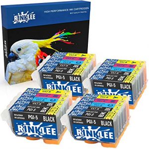 RINKLEE 20 Compatible PGI-5 CLI-8 Cartouches d'encre Remplacement pour Canon PIXMA iP4200 iP4300 iP4500 iP5200 iP5200R iP5300 MP500 MP600 MP600R MP610 MP800 MP800R MP810 MP830 MX850 (Printing Saver, neuf)
