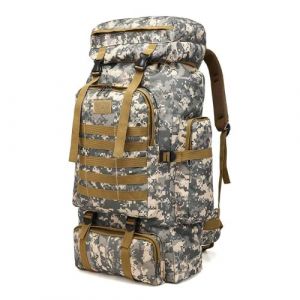 Kabxhueo Sac à dos de randonnée homme 60L-80L sac à dos militaire tactique étanche sac à dos de survie MOLLE grand sac a dos randonnee voyage pour l'escalade, le camping, le chasse,Urban Camouflage (Rozhuhro Home, neuf)