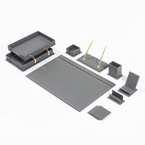 Organisateurs de bureau – Accessoires de bureau – Ensemble de tapis de bureau en cuir – Organiseur de bureau en cuir reconstitué – Accessoires de bureau – Organiseur de bureau (GleamStore, neuf)