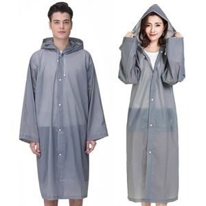 GUKOY 2 Pièces Poncho de Pluie Homme Femme Imperméable, Eva Cape de Pluie Veste de Pluie Accessoires de Pluie pour la Randonnée, le Cyclisme, le Camping et le Coyage (Selective Home, neuf)