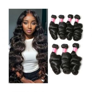 Tissage Cheveux Naturels Tissage en lot de cheveux humains br&eacute;siliens Loose Wave de 8 &agrave; 30 pouces, lots de 1/3/4, extensions de cheveux humains noirs naturels for femmes Extensions Cheveux Humains(22 (zhangruiuk, neuf)