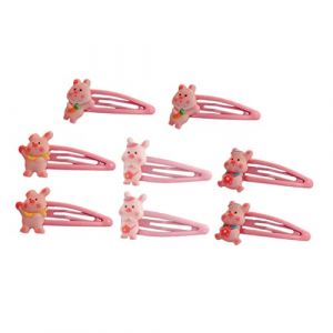 WRITWAA Épingle à Cheveux Décorative de Cochon pour Garçon et Filles Lot de 8 Résine Adorable Accessoire de Coiffure Facile à Utiliser pour Filles Décoration de Cheveux (Saieli, neuf)