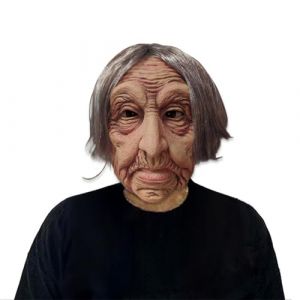 OPAHUTER masqu Halloween en Latex, Masque d'Horreur Effrayant, Vieille Sorci&egrave;re avec Cheveux, D&eacute;mon Souriant (Terra Tu, neuf)