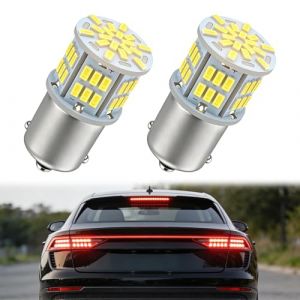 G&eacute;n&eacute;rique Lot de 2 Ampoule P21W Led Voiture Ultra Lumineuse, 54x 3014 Chipset 1156 6500K Blanc BA15S, Ampoule Led 12V Haute Puissance pour Feu Arri&egrave;Re, Stop, Position, Moto, Voiture et Remorque (GeBinXuLi, neuf)