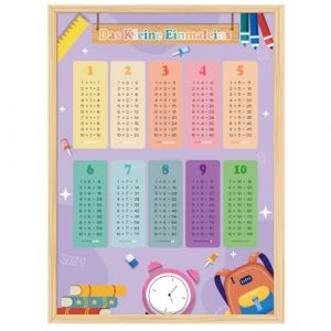 Poster Table de Multiplication, Affiche d'Apprentissage 1x1 avec 4 Feuilles d'Exercices, Poster Éducatif Multiplication, Poster Pédagogique pour Enfants, Support d'apprentissage Personnalisé (Boalaya, neuf)