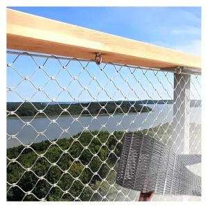 DTVEW Grille M&eacute;tallique Maille Toile INOX, Filet de Corde en Acier Inoxydable 304, pour Garde-Corps D'ext&eacute;rieur 8cm/2mm Maille de S&eacute;curit&eacute; D'escalier(0.8x6m) (DTVEW SHOP, neuf)