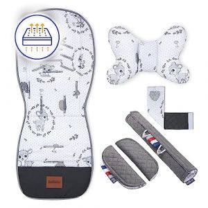 Bellochi Coussin Poussette Universel Été Matelas Poussette Universelle - Coussin Reducteur Poussette Universel et Aéré avec Coussin Anti-Choc -Coton et Velours - Bambi Baby (MAYRO Store, neuf)