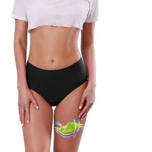Maillot de Bain Menstruel, Bas de Maillot de Bain MenstruelTaille Haute Culotte Menstruelle Fuite Menstruation Bas de Bikini Femme Short de Bain Absorbant Amincissant Gainant Ventre Plat (Black, L) (NiceYear, neuf)