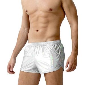 Casey Kevin Short Cuir Homme Sexy Boxer Taille Basse Métallique Boxershorts Beach Show Disco Club Costumes (Casey-Kevin, neuf)
